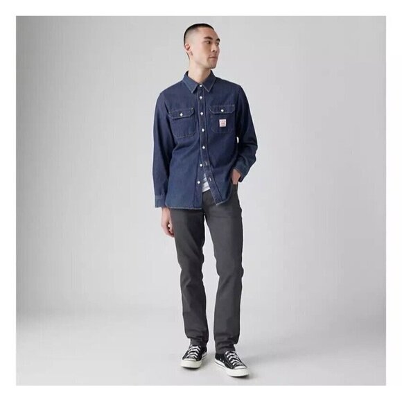 Levis 541 Mens Jeans Sz 36x32 Washed Vintage Black Denim Athletic Taper Fit Leg - Picture 1 of 7